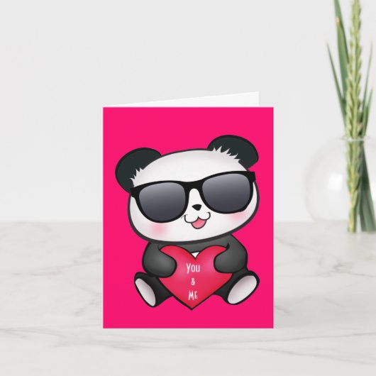 De panda draagt de Kaart van de Valentijnsdag (Voorkant)