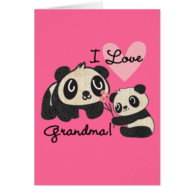 De panda draagt de Oma van de Liefde van I (Voorkant)