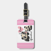 De panda draagt de Oma van de Liefde van I Bagagelabel (Voorkant verticaal)
