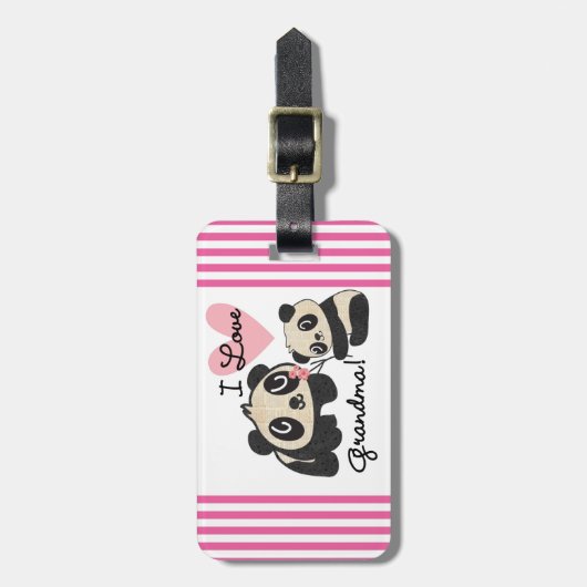 De panda draagt de Oma van de Liefde van I Bagagelabel (Voorkant verticaal)