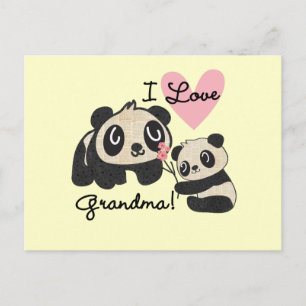 De panda draagt de Oma van de Liefde van I Briefkaart