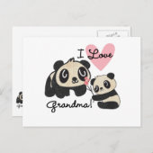 De panda draagt de Oma van de Liefde van I Briefkaart (Voorkant / Achterkant)