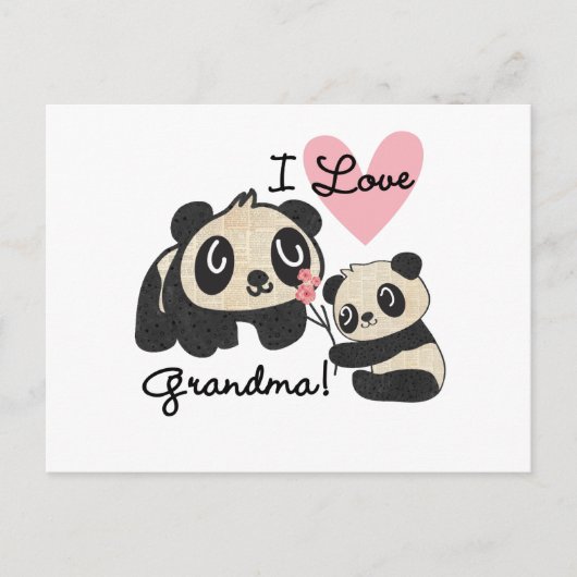 De panda draagt de Oma van de Liefde van I Briefkaart (Voorkant)