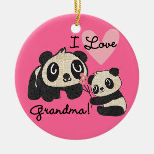 De panda draagt de Oma van de Liefde van I Keramisch Ornament