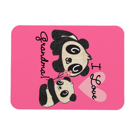 De panda draagt de Oma van de Liefde van I Magneet (Horizontaal)