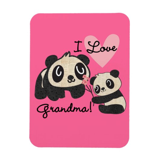 De panda draagt de Oma van de Liefde van I Magneet (Verticaal)