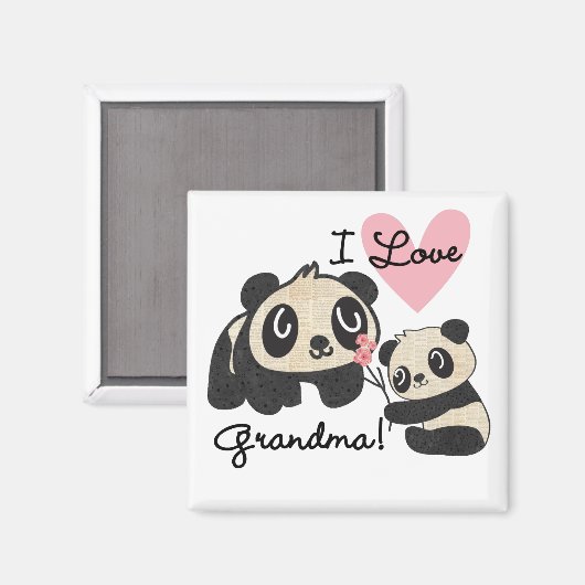 De panda draagt de Oma van de Liefde van I Magneet (Voorkant / Achterkant)