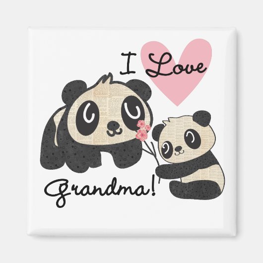 De panda draagt de Oma van de Liefde van I Magneet (Voorkant)