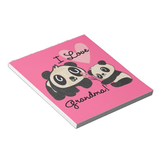 De panda draagt de Oma van de Liefde van I Notitieblok (Schuin)