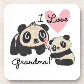 De panda draagt de Oma van de Liefde van I Onderzetter (Voorkant)