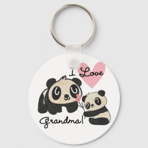 De panda draagt de Oma van de Liefde van I Sleutelhanger