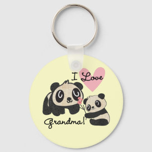 De panda draagt de Oma van de Liefde van I Sleutelhanger
