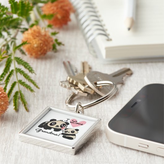 De panda draagt de Oma van de Liefde van I Sleutelhanger (Zijkant)