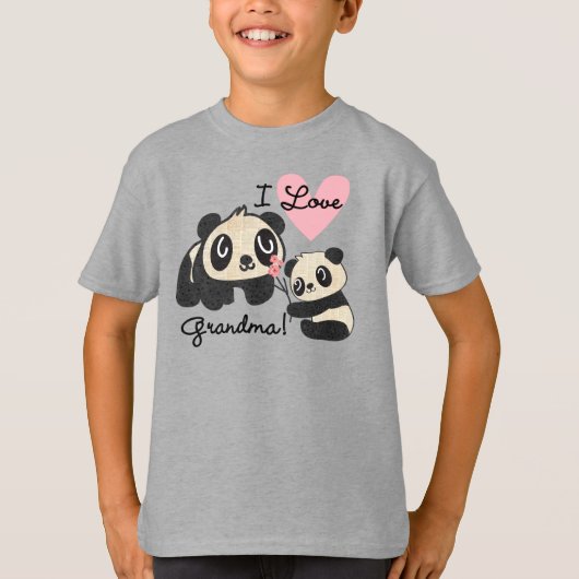 De panda draagt de Oma van de Liefde van I T-shirt (Voorkant)