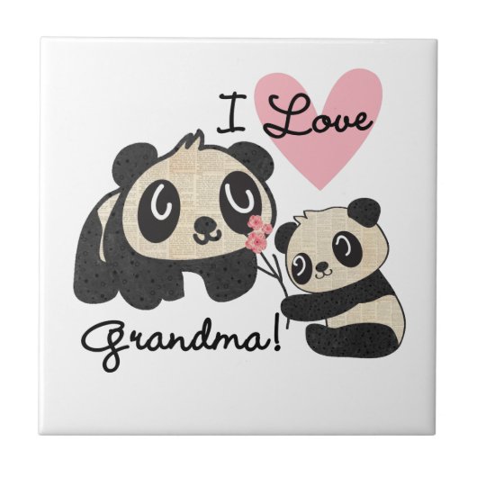 De panda draagt de Oma van de Liefde van I Tegeltje (Voorkant)