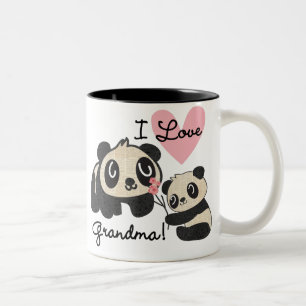 De panda draagt de Oma van de Liefde van I Tweekleurige Koffiemok