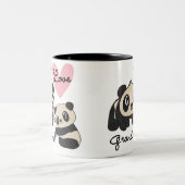 De panda draagt de Oma van de Liefde van I Tweekleurige Koffiemok (Center)