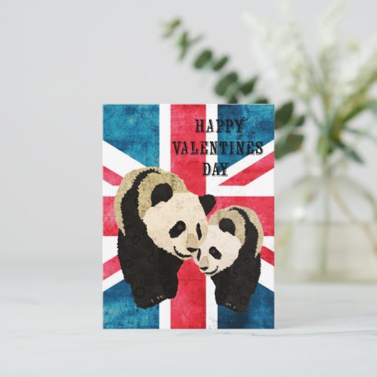 De panda draagt het Britse Briefkaart van de (Staand voorkant)