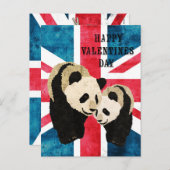 De panda draagt het Britse Briefkaart van de (Voorkant / Achterkant)