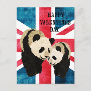 De panda draagt het Britse Briefkaart van de