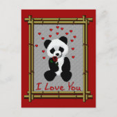 De panda draagt Valentijn Feestdagenkaart (Voorkant)