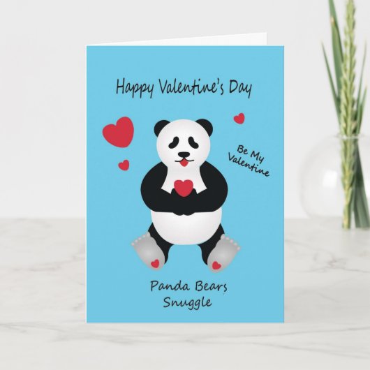 De panda droeg de Wens van de Valentijnsdag voor Feestdagen Kaart (Voorkant)
