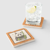 De Panda... Stenen Onderzetter (Zijkant)