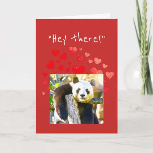 De Panda van Flirty draagt maakt Valentijnsdag Feestdagen Kaart (Voorkant)