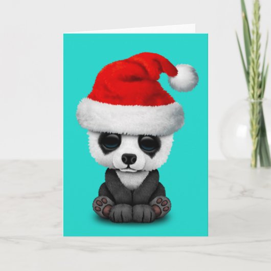 De Panda van het baby draagt dragend een Pet van Feestdagen Kaart (Voorkant)