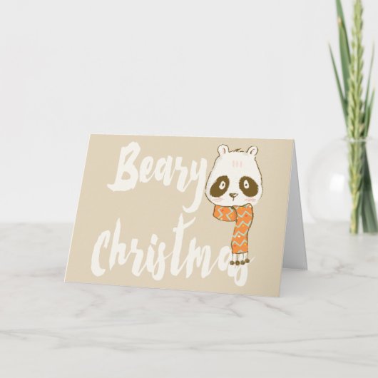 De Panda van Kerstmis van Beary draagt Wenskaart Kaart (Voorkant)