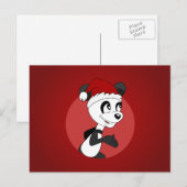 De pandacartoon van Kerstmis Feestdagenkaart (Voorkant / Achterkant)