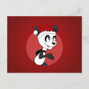 De pandacartoon van Kerstmis Feestdagenkaart