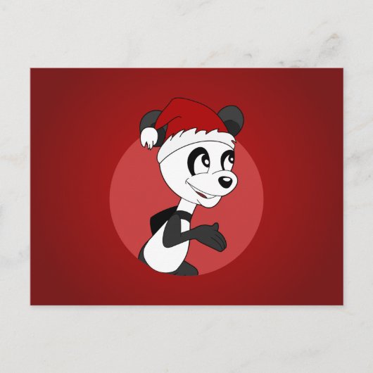 De pandacartoon van Kerstmis Feestdagenkaart (Voorkant)