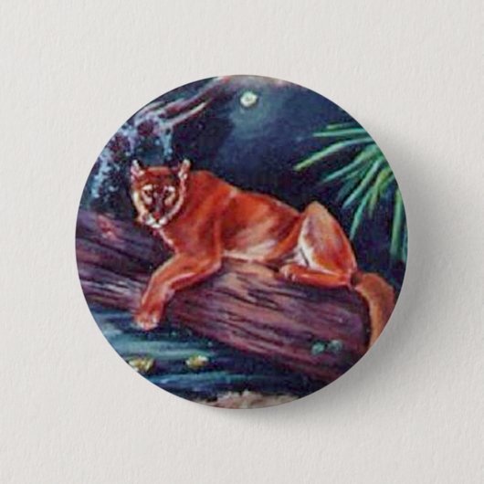 De panter van Florida in de moeras Ronde Button 5,7 Cm (Voorkant)