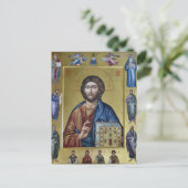 De Pantocrator en de Heiligen Orthodoxe Christelij Briefkaart (Staand voorkant)