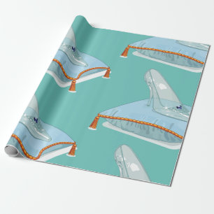 De Pantoffel van het glas op een Hoofdkussen Cadeaupapier