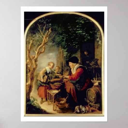 De pantserverkoper, 1650-55 (olie op het paneel) poster (Voorkant)