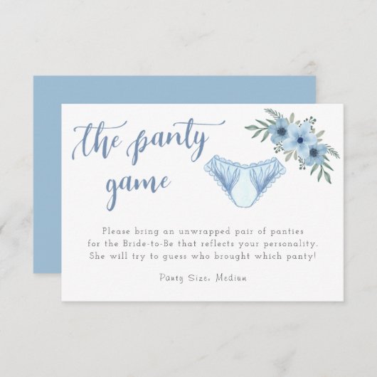 De Panty Game Lingerie Douche Inzetstuk Informatiekaartje (Voorkant / Achterkant)