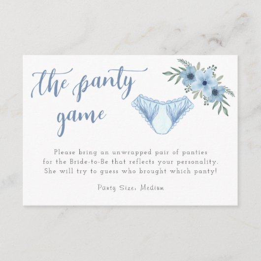De Panty Game Lingerie Douche Inzetstuk Informatiekaartje (Voorkant)