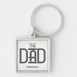 De Pap Black White Text Personalized Sleutelhanger