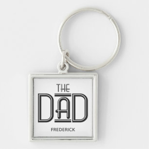 De Pap Black White Text Personalized Sleutelhanger
