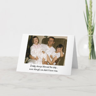 De papa beschuldigde altijd de Hond Kaart