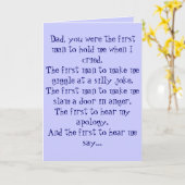 De papa, u was het eerste man om me te houden toen kaart (Gele Bloem)