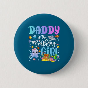 De Papa Verjaardag Zee Vis Oceaan Ronde Button 5,7 Cm