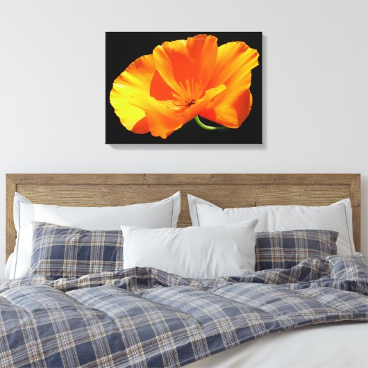 De Papaver van Californië Canvas Afdruk (Insitu (Slaapkamer))