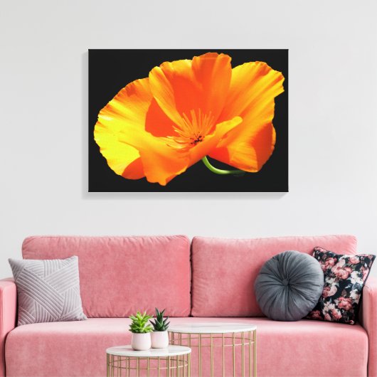 De Papaver van Californië Canvas Afdruk (Insitu (Woonkamer))