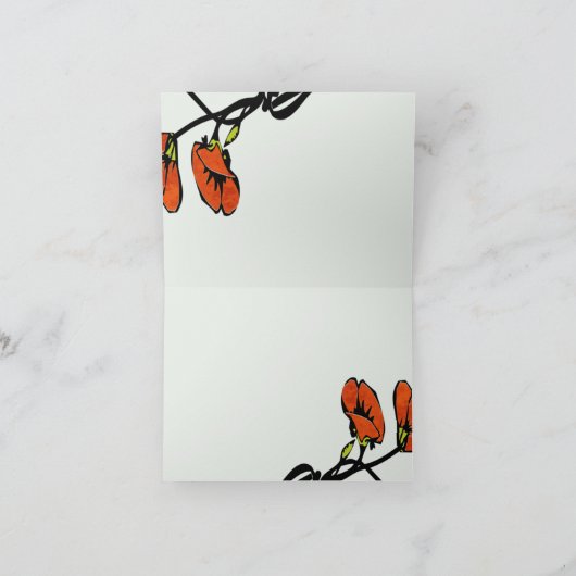 De Papaver van Nouveau (dank u Nota) Bedankkaart (Binnen)