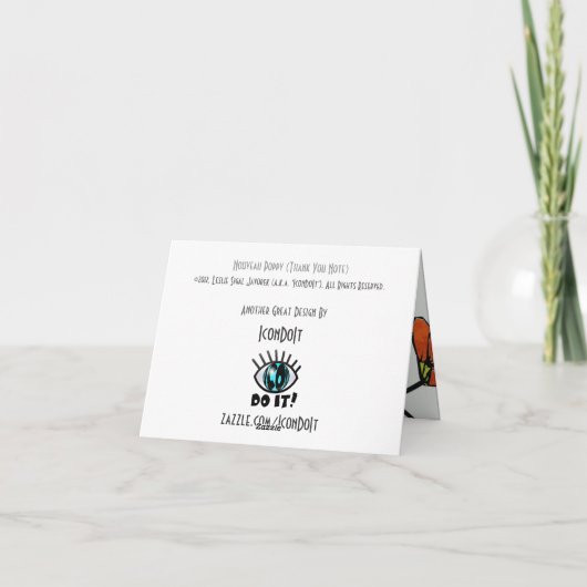 De Papaver van Nouveau (dank u Nota) Bedankkaart (Achterkant)