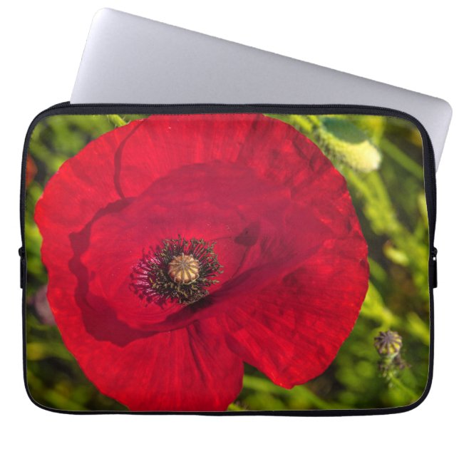 De papaverreeks #2 laptop sleeve (Voorkant)