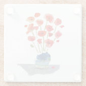 De papavers glazen onderzetter (Achterkant)